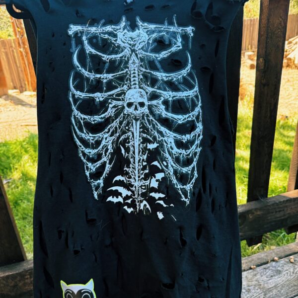 Skull Ribcage Distressed shirt