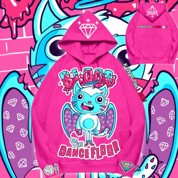 KAWAII TILL I DIE! Neon Pink Oversized Hoodie (FREE BOTDF BRACELET INCLUDED)