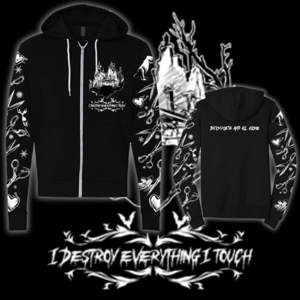 INCOMPLETE & ALL ALONE ZIP UP HOODIE (Free Evolution Album Included)