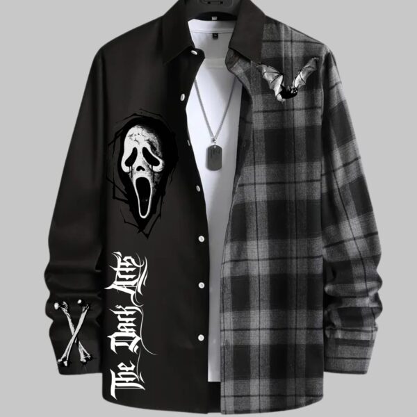 DARK ARTS SILVER AND COLD PLAID SHIRT