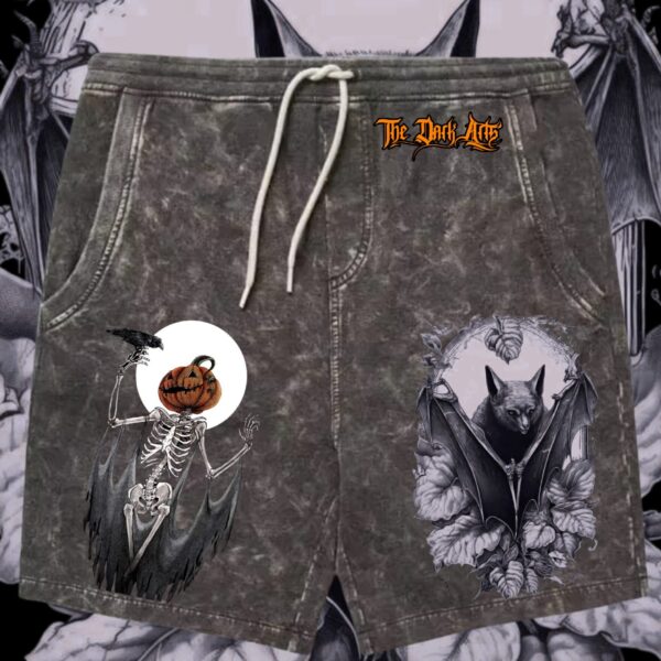 Dark Arts - All Hallows Eve Acid Wash Vintage Lounge Shorts