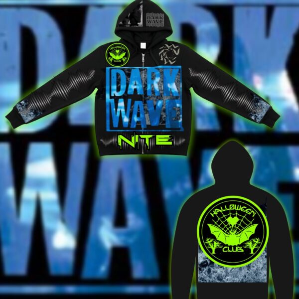 DARK WAVE ZIP UP COTTON HOODIE