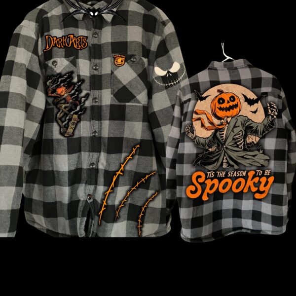 Tis The Season To Be Spooky Sherpa Plaid Size L 1:1 ***SUPER RARE***