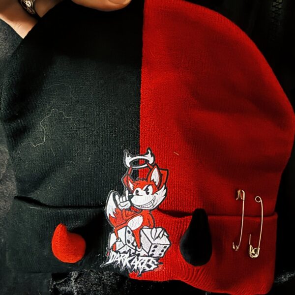 Dark Arts - Love From Hell Split Red Black Beanie