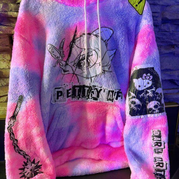 Petty AF Plush Cotton Candy Hoodie