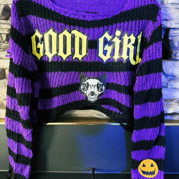 Good Girl Purple Crop Sweater
