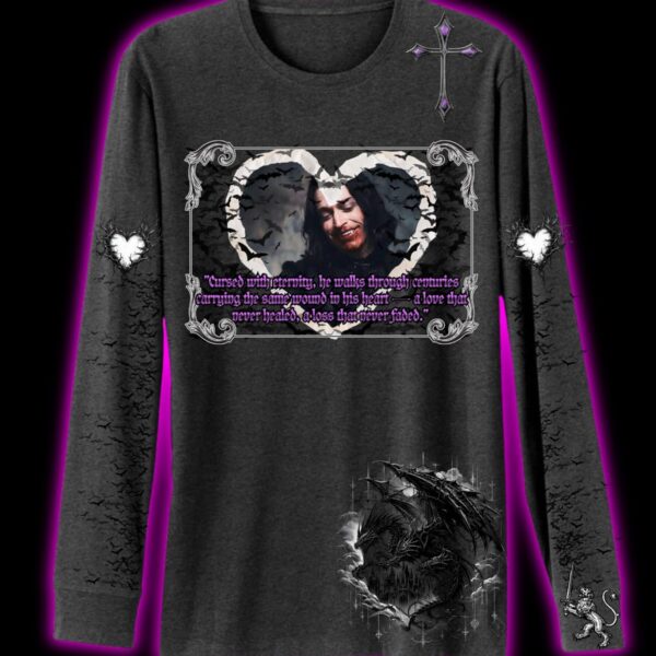 CURSED WITH ETERNITY CHARCOAL LONG SLEEVE TEE