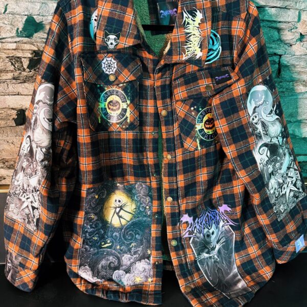 Master Of Fright Orange Sherpa Flannel 1:1 Size L
