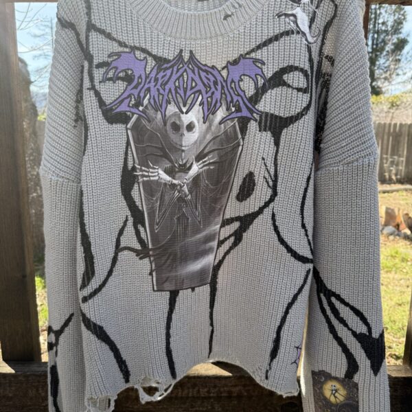 Nu Nightmare Distressed Cotton Sweater Size M