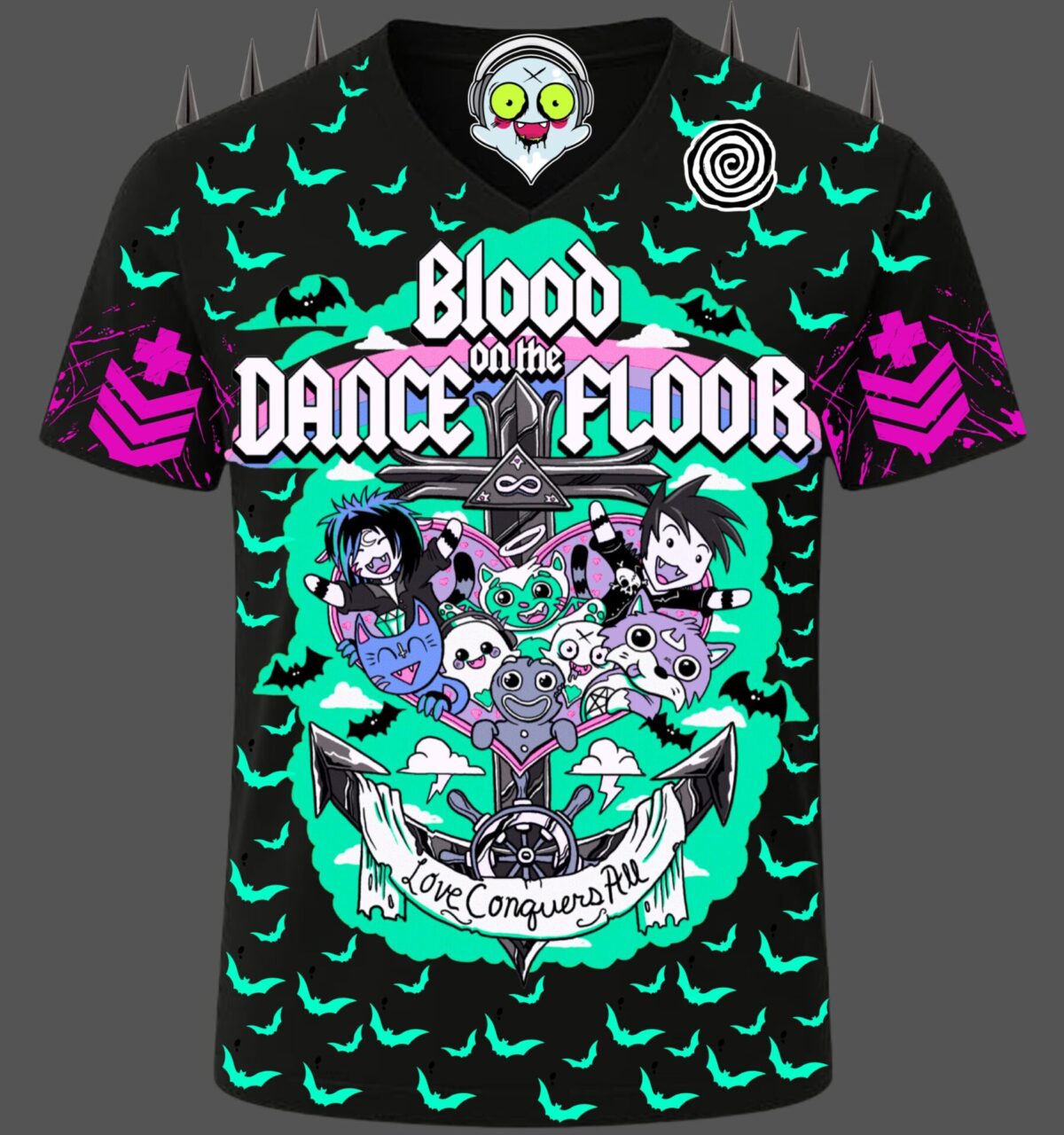All over print custom spiked BOTDF - I refuse to sink Deep V neck - The ...
