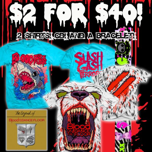 NEW! 2 for $40 SLASH GASH TERROR PACK (Includes LEGEND CD, BRACELET, AND 2 SHIRTS!)