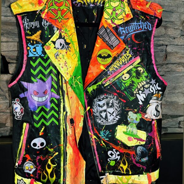 Grave Vest Hand Painted Leather Vest 1:1