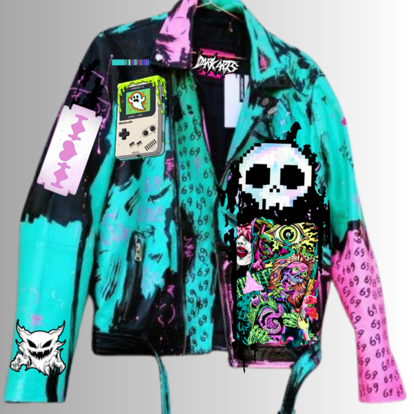 RAZORBLADE ROMANCE LEATHER JACKET (free graveboiii shirt included)