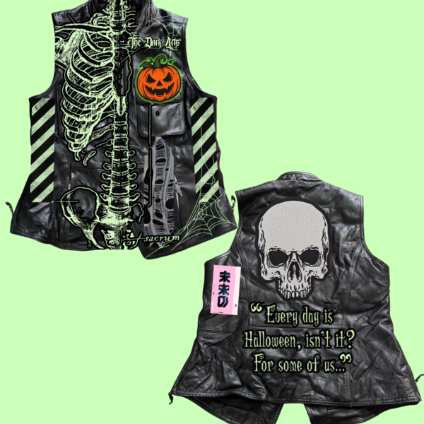 HALLOWEEN Is Everyday Real Leather Jacket Size M-L 1:1 *RARE FIND*
