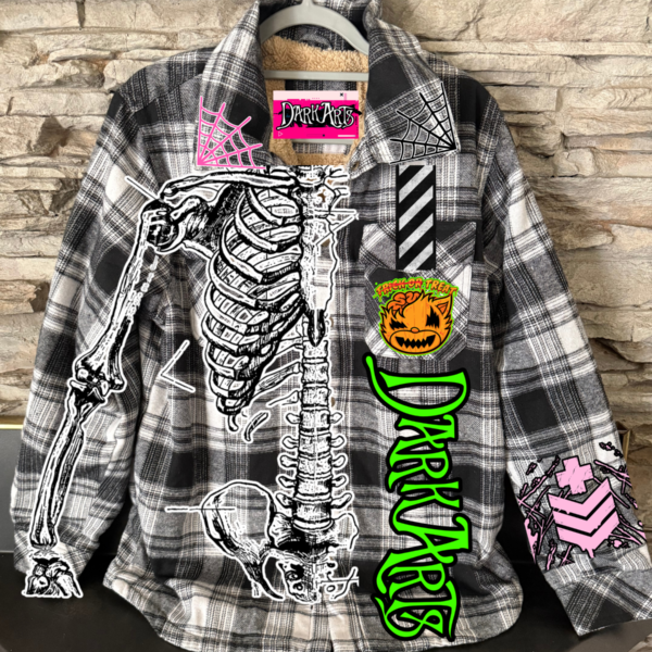 DARK ARTS - RIBCAGE SHERPA FLANNEL 1:1 SIZE L-XL *RARE FIND* (Free Gift Included)
