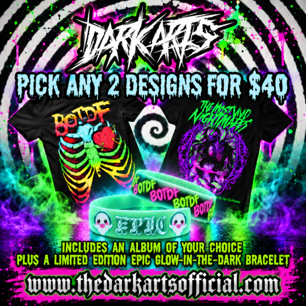 🔥 PICK ANY 2 SHIRT DESIGNS FOR $40 🔥 (Includes an Album Of Your Choice + A Glow In The Dark Epic Bracelet)