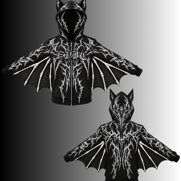 EPIC Bat Winged Tribal Zip Up Hoodie (FREE EPIC BANNER INCLUDED)
