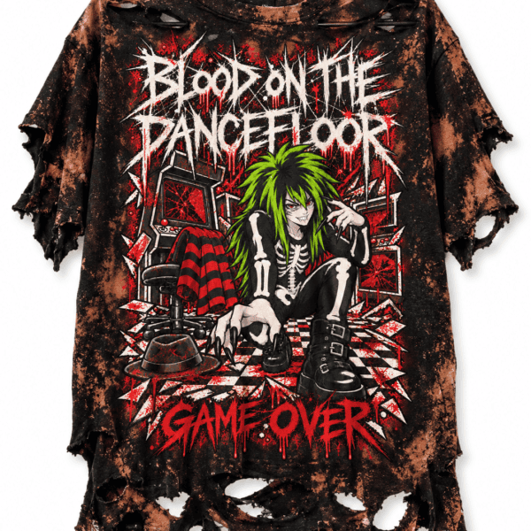 1:1 BLOOD ON THE DANCE FLOOR - Game Over Distressed Shirt Size M-L