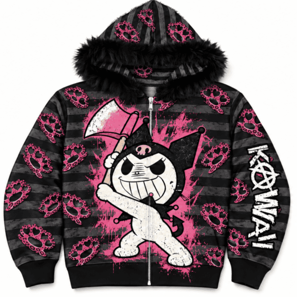 Heartbreaker Pink Leopard Knuckle Zip-Up Hoodie