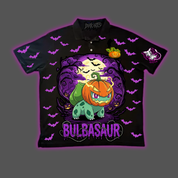 1:1 Halloween Bulba All Over BAT print Vintage Cotton Polo Size L